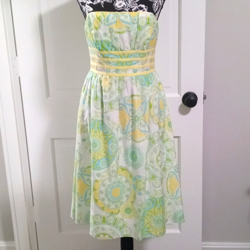 🌞VTG/RARE Lilly Pulitzer🌞 - Silk-Blend Empire Strapless Dress